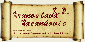 Krunoslava Macanković vizit kartica